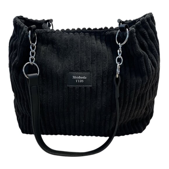 Meidudola YYDS Black Textured Handbag - Elegant and Versatile Accessory - Picture 2 of 5